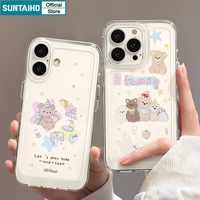 Suntaiho Thú Cưng Dễ Thương Và Trẻ Em Họa Tiết Vui Vẻ Ốp Điện Thoại TPU Trong Suốt Mềm Mại Cao Cấp Chống Sốc Cho iPhone 11 12 13 14 15 16 Pro Max IP 7 8 Plus Iphon X Xs XR Xs Max