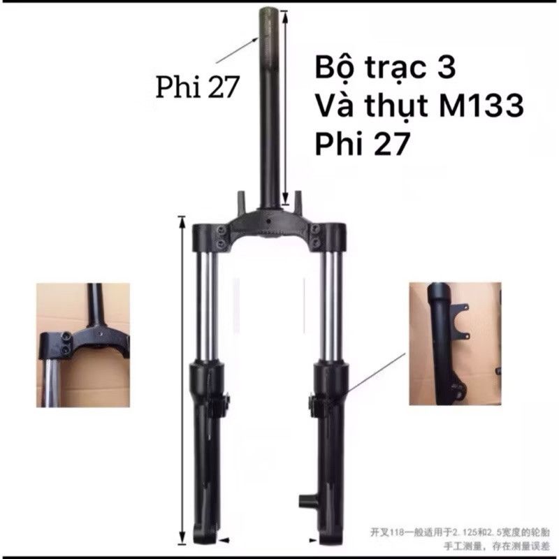 Bộ càng và thụt xe điện M133 mini bình nhỏ ti thụt phi 27