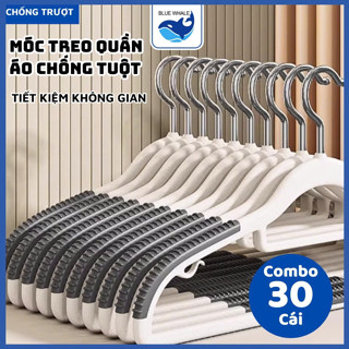 Combo 30 Móc Treo Quần Áo Chống Trượt Thông Minh Xoay 360 Độ Đa Năng Chất Nhựa Cao Cấp Bền