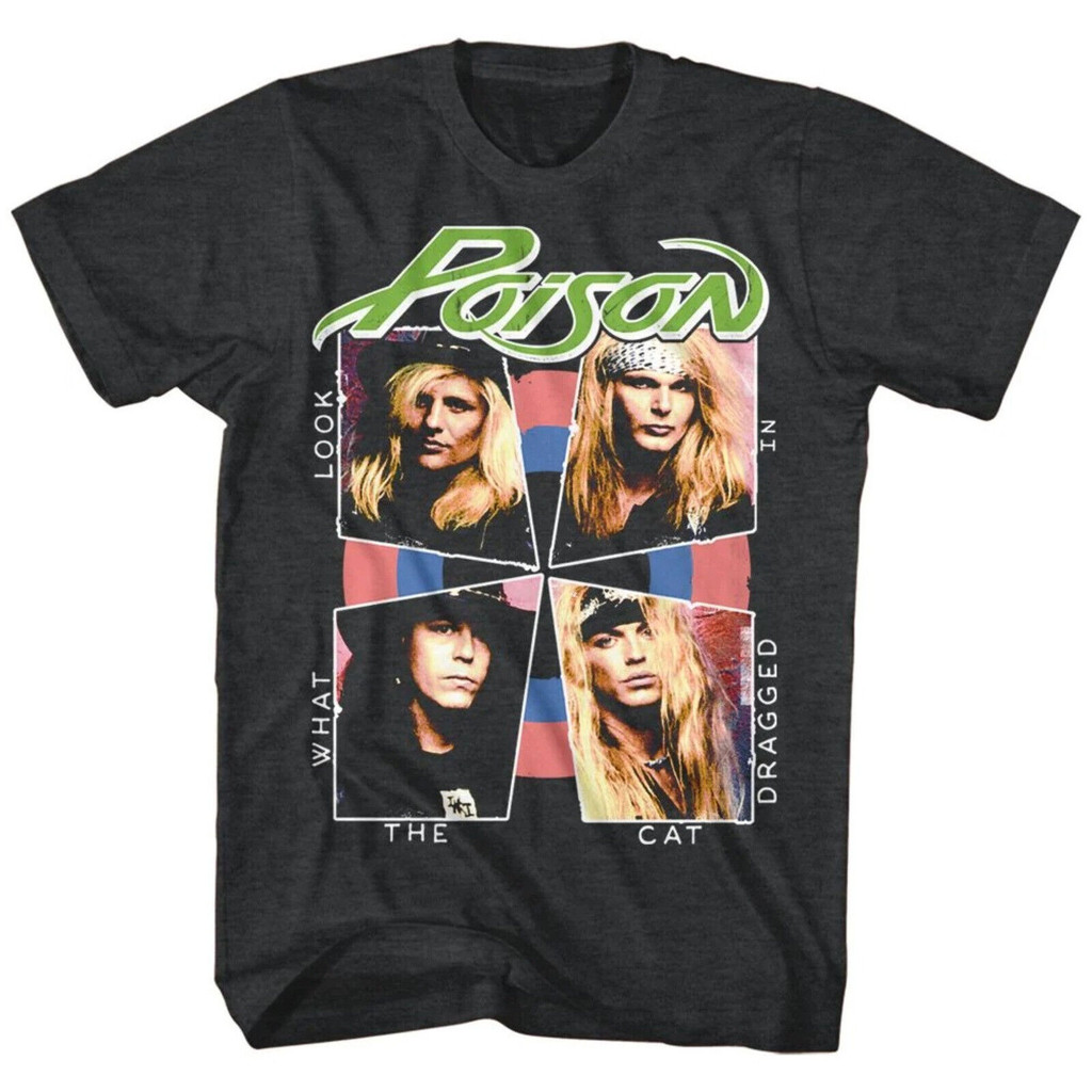 Poison Cd Cvr Look What The Cat Dragged In Official Shirt Lrg Mới
