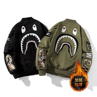 Áo khoác nam Lansboter họa tiết cá mập mùa xuân và mùa thu cho cặp đôi