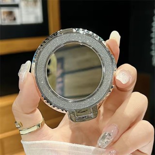 Sang Trọng Bling Long Lanh Gương Giá Đỡ Đứng Xoay 360 Độ Cho Điện Thoại Di Động Mặt Sau Miếng Dán Ổ Cắm Giá Đỡ