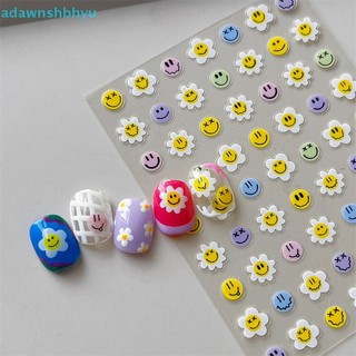 Adawnshbhyu 3D Hoạt Hình Hoa Hướng Dương Dán Móng Tay Đề Can Hoa Thanh Trượt Nụ Cười Hoa Móng Tay Nghệ Thuật Dán Để Trang Trí Móng Tay DIY Salon VN