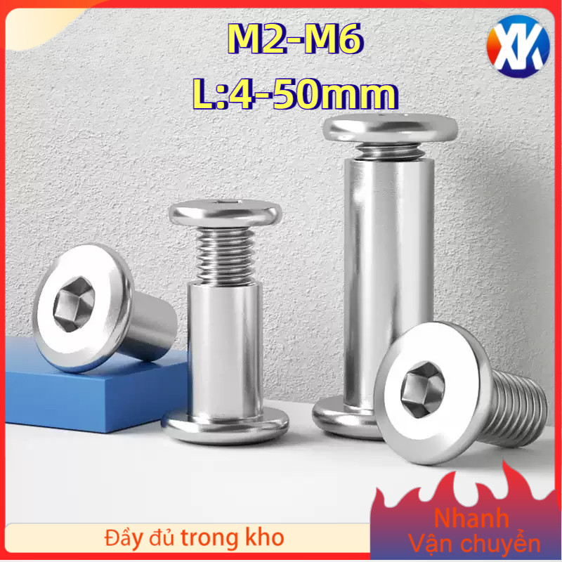 M2-m6 Đinh tán inox, đinh tán vặn ren inox 304 đầu lục giác [XK-XS-1]