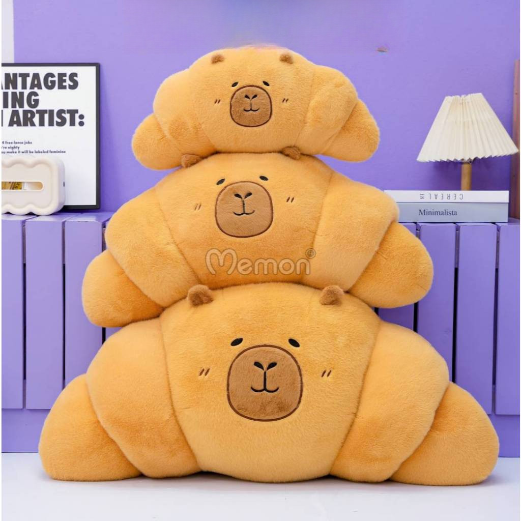 Gấu bông capybara bánh sừng bò croissant , thú nhồi bông capybara croissant cao cấp
