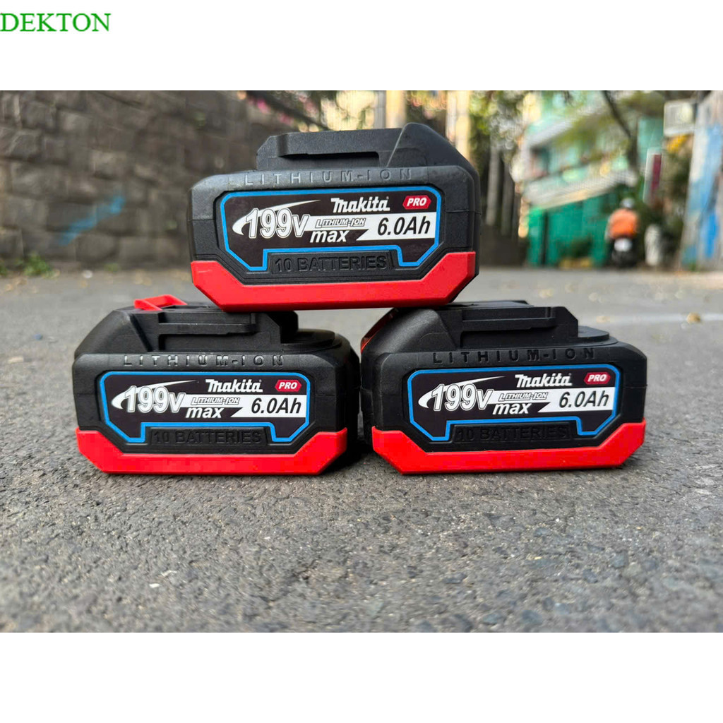Pin Makita 18V -21V 2 hàng vỏ chống sốc Dung Lượng 4Ah - 5Ah  nhận sạc Adapter . DEK.TON