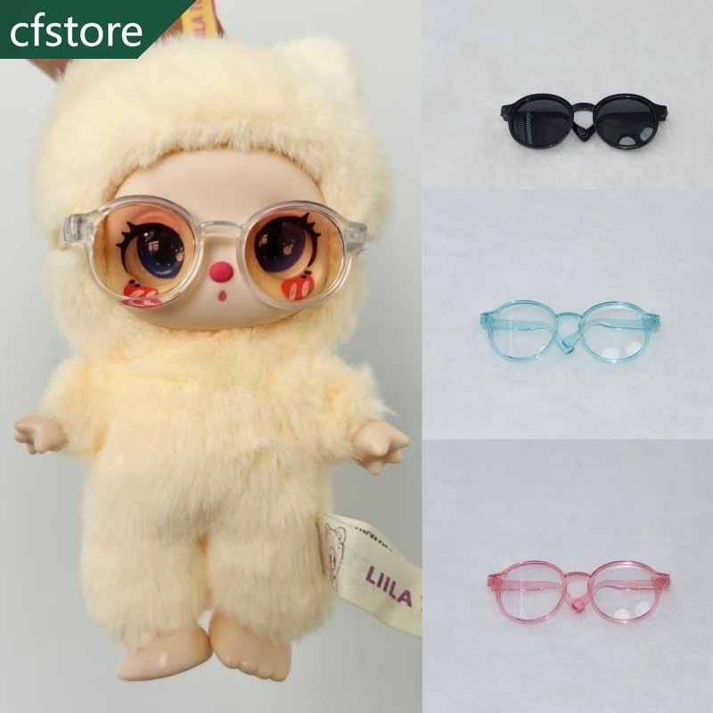 CF Mới Lila Lucky Cat / Labububububu / 10 Phụ Kiện Búp Bê Cotton Kính Có Thể Gập Lại Có Ống Kính Búp