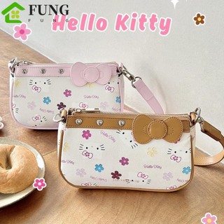 Túi đeo vai mèo FUNG KT, Túi đeo nách hoạt hình hoa phong cách Hàn Quốc, Túi xách Kitty da PU thời trang Y2k Harajuku Du lịch