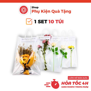 [Bán Chạy] Set 10 Túi Đựng Hoa Trong Suốt gồm 7 kích thước đựng bó hoa, hoa tươi, hoa sáp, quà tặng