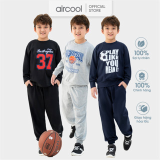 Bộ Dài Tay Bé Trai Thu Đông Aircool Cotton Dáng Thể Thao Đẹp Khoẻ-BDTBT21