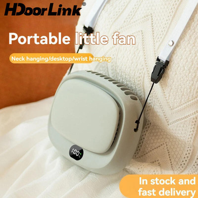 HdoorLink Cổ Treo Quạt Cầm Tay Di Động USB Mùa Hè Làm Mát Máy Tính Để Bàn Quạt Mini Cho Ngoài Trời