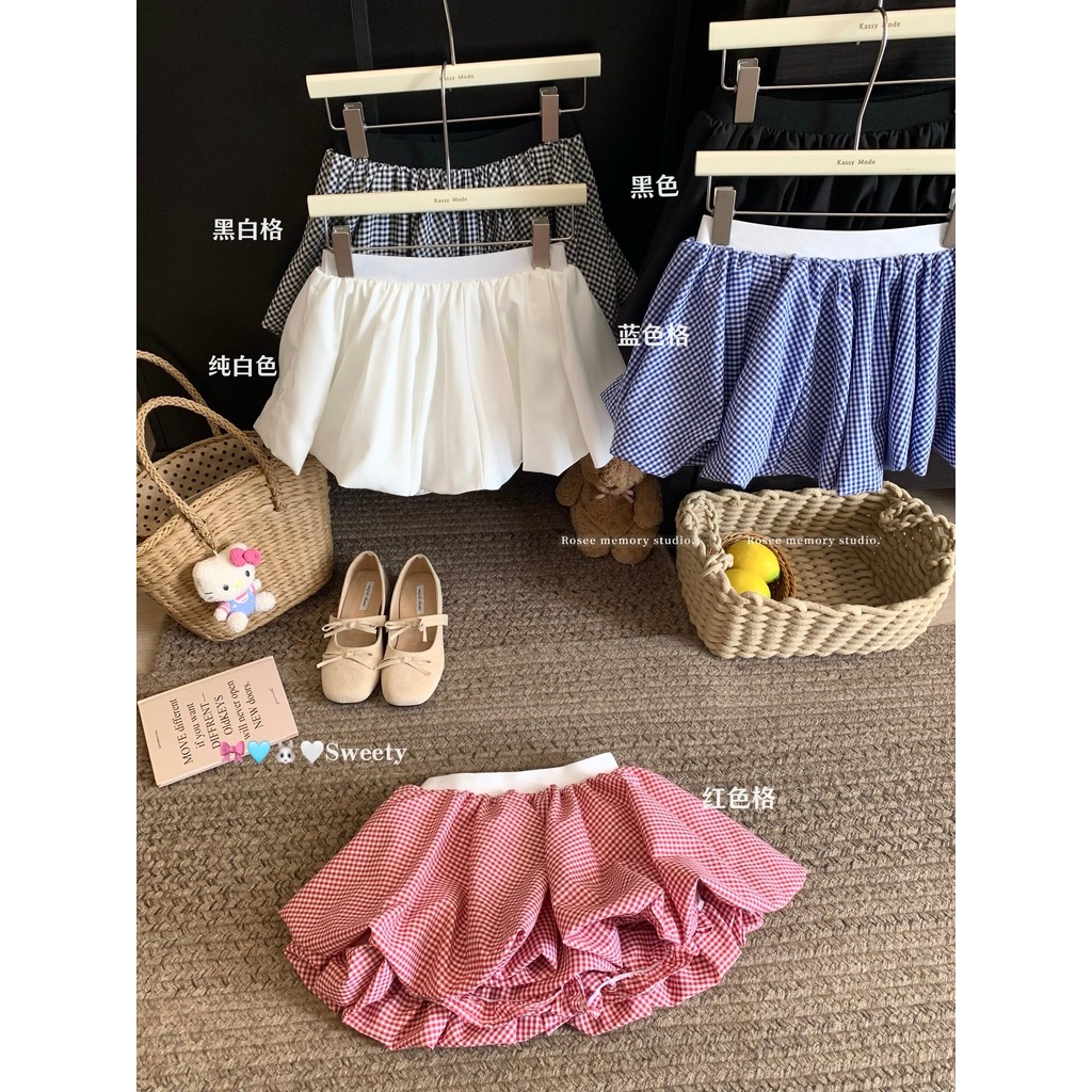Mỹ Kẻ Sọc Bud Váy Ngắn Nữ Mùa Hè 2025 Tính Khí Chống Viền Quần Pettiskirt UG109 | BigBuy360 - bigbuy360.vn