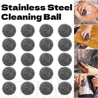 Quả bóng làm sạch bằng thép đa năng 4cm - 1 / 4 / 6 CÁI Máy chà sàn chống gỉ cho bếp, Dệt xoắn ốc ngăn ngừa sự nảy nở, an toàn trên nồi chống dính