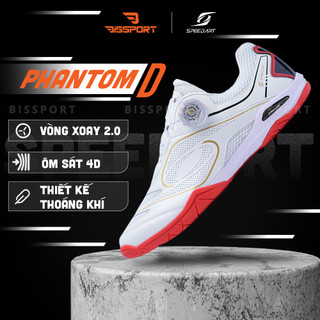 Giày Bóng Bàn Speed Art Phantom D Chính Hãng - Trắng Đỏ - Tốc Độ Siêu Việt, Hiệu Suất Tối Ưu, Đàn Hồi Cực Tốt, Ổn Đinh