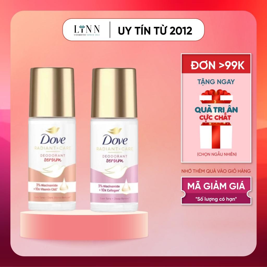 Lăn khử mùi Dove dưỡng nách giảm thâm sáng da - Lăn nách dove ngăn mùi sáng da Collagen Vitamin C E