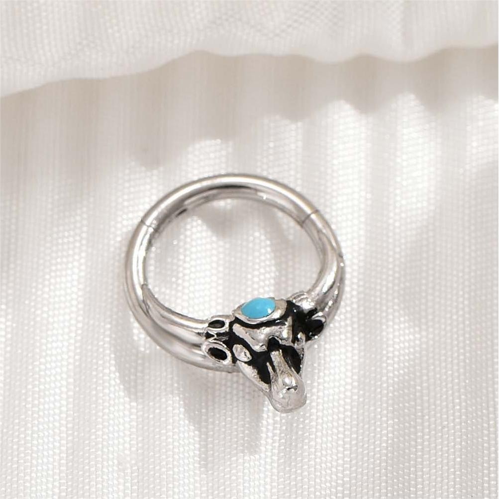 1 Cơ Thể Xuyên Trang Sức Y Tế Thép Không Gỉ Bejeweled Bull Mũi Nhẫn Trang Sức