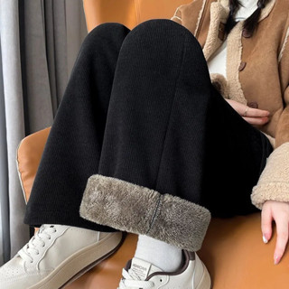 G Khổng Lồ Dày Lông Cừu Lót Dày Dày Làm Dày Phong Cách Mới Rời Quần Len Thời Trang Phù Hợp Với Quần Ống Rộng Quần Thường Ngày