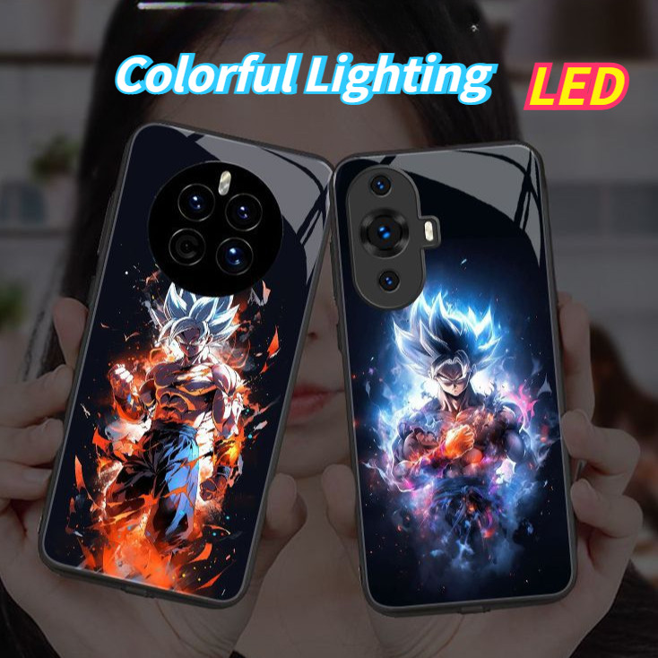 Dragon Ball kính LED ánh sáng phát sáng vỏ điện thoại Vỏ bảo vệ iPhone 16promax 16pro 16 15 15Promax