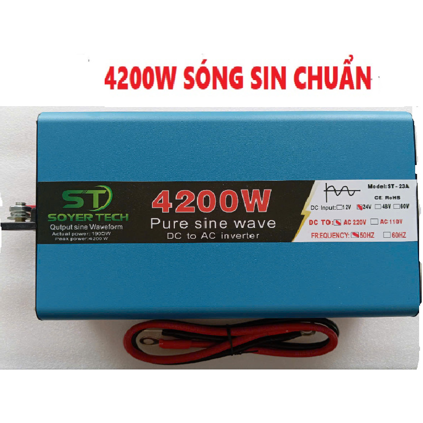 Bộ chuyển đổi điên 24v 4200W ST23 sang 220v - Sóng Sin chuẩn Inverter - Đổi điện sóng sin tinh khiết