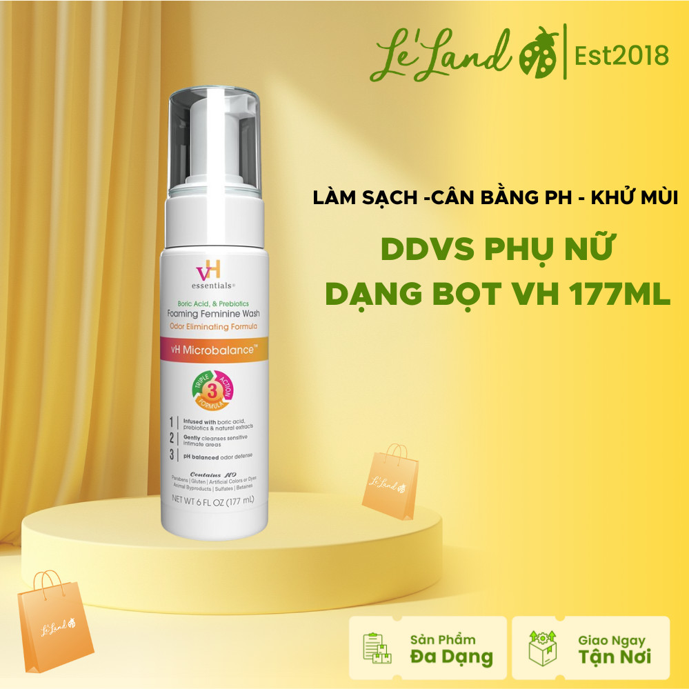 Dung dịch vệ sinh dạng bọt vH essentials Foaming Feminine Wash làm sạch cân bằng pH