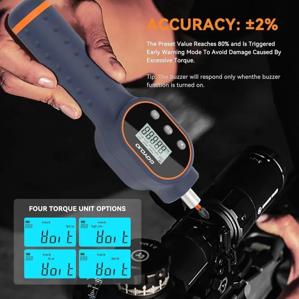 Bộ tuốc nơ vít mô-men xoắn kỹ thuật số 7.08-70.8 in-lb, 1 / 4 ” Độ chính xác cao có thể điều chỉnh m