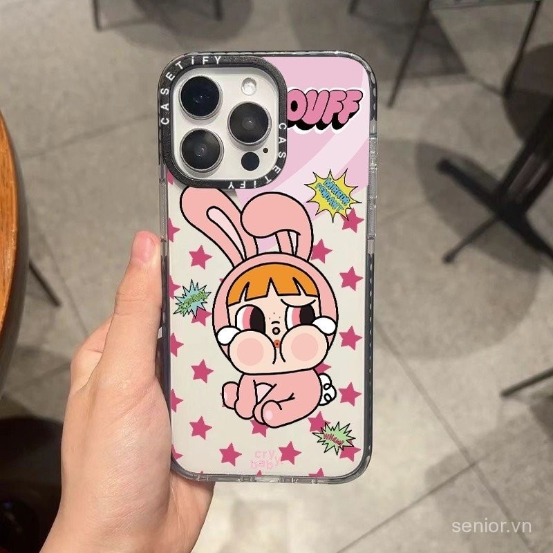 Ốp điện thoại đáng yêu bé gái thỏ ngôi sao toàn màn hình dùng cho iPhone 16promax 16 plus ip 11proma