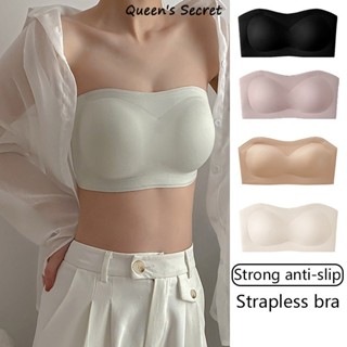 [Queen 's Secret] Áo ngực quây bằng silicon mạnh mẽ chống trượt dành cho nữ Áo ngực nâng ngực nhỏ liền mạch dành cho da vô hình Đồ lót quây