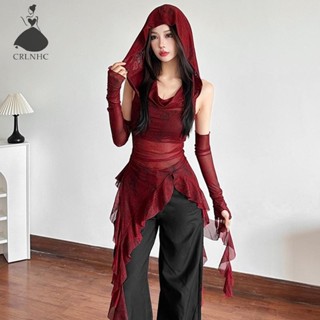  Crlnhc Có Mũ Trùm Đầu Áo Lưới Cho Nữ Slim Fit Phong Cách Đường Phố Áo Slim Fit Hot Girl Vn 