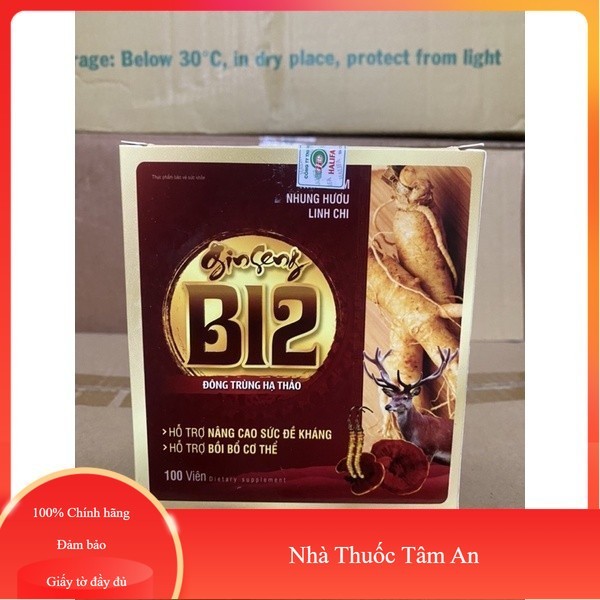 (Giá tốt,hiệu quả) Viên nhân sâm Ginseng B12 - Bồi bổ cơ thể, tăng đề kháng, ăn ngủ ngon, cho người 
