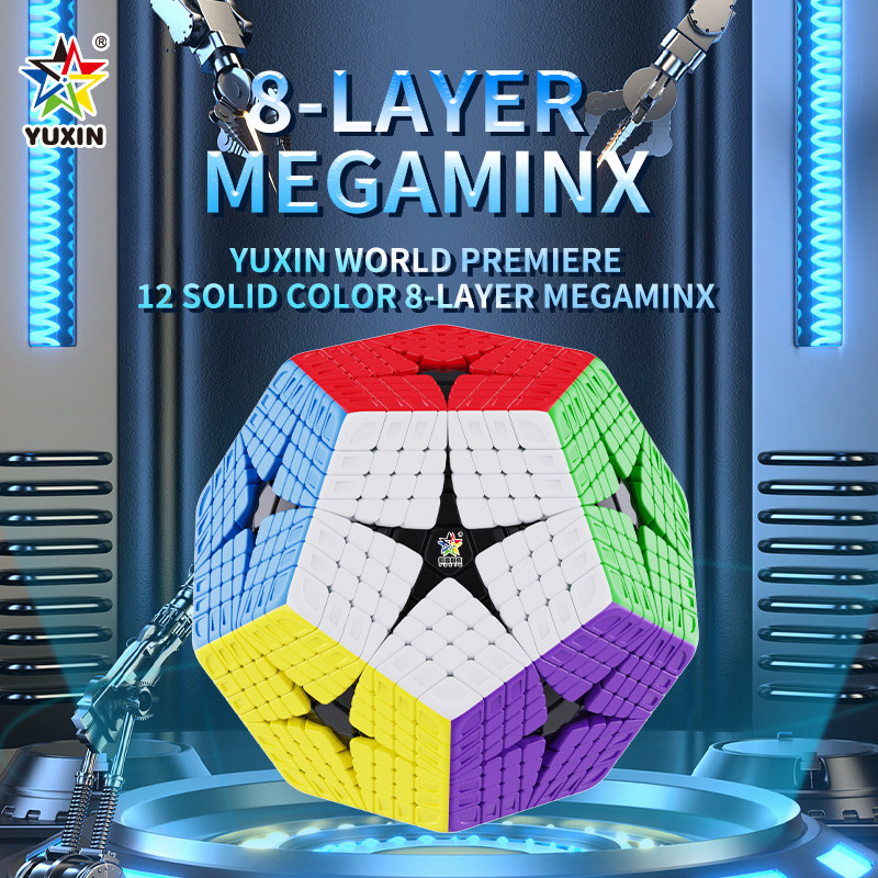YUXIN Huanglong 8x8 Megaminx Speed Cube Yuxin Magnetic Stickerless Magic Cube Profession Puzzle Toys