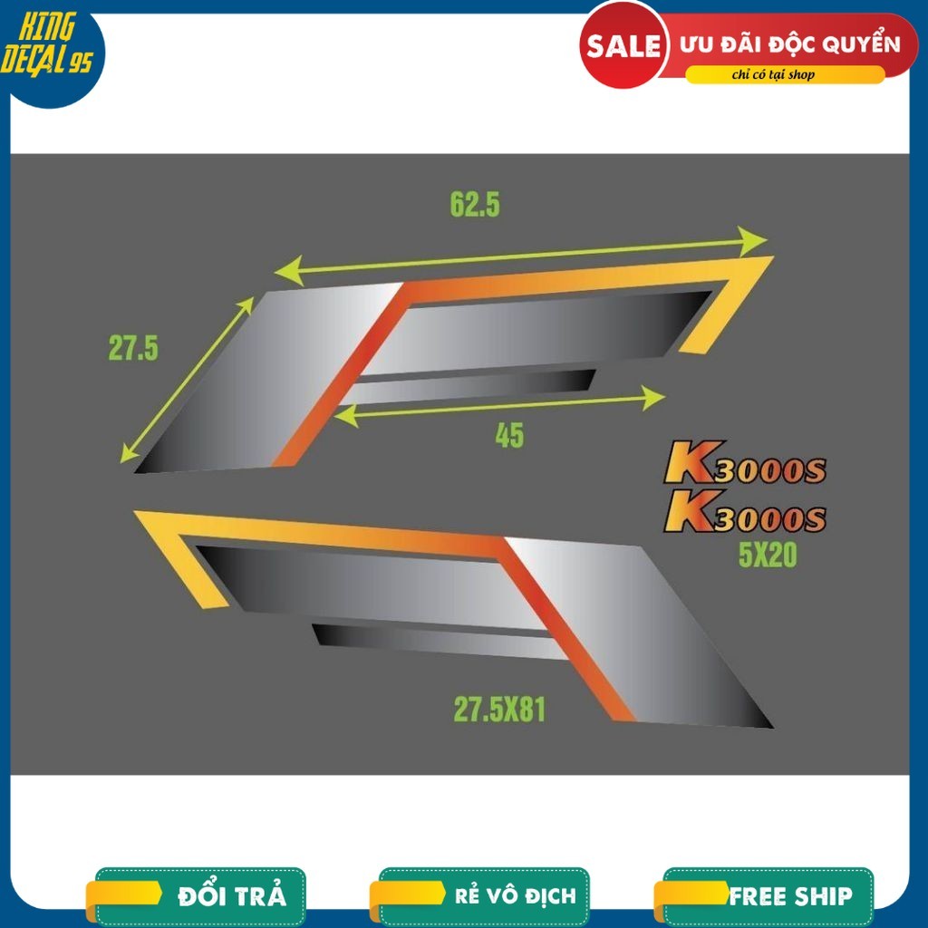 Bộ đôi tem xe tải hãng xe KIA  k125, k165,k3000,k2700