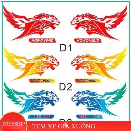 Tem Dán Hổ Bay Xe Tải - Dán Xe Tải , Xe Howo ... (SL : 2 tem )
