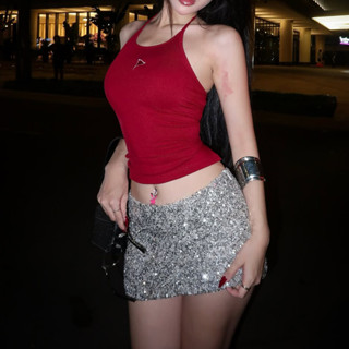 Chân Váy Nữ Cạp Trễ PINKSTORE29 Kiểu Kim Sa Bling Bling C985