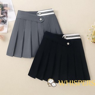 Whispers-girls Váy Mini xếp ly mùa hè Váy đồng phục quần vợt eo bất đối xứng