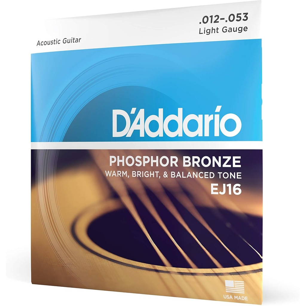 Dây đàn guitar DAddario - Dây đàn guitar Acoustic bằng đồng Phosphor - EJ16 - Phong phú, phổ tông mà