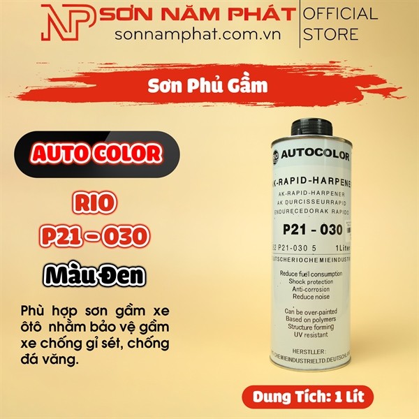 Sơn Phủ Gầm Rio Auto Color Màu Đen Mã P21 - 030 - P21-030