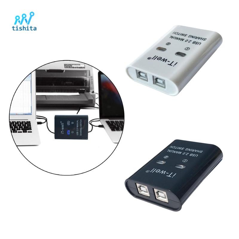 Công tắc chia sẻ thủ công Tishita USB 2.0 KVM Switch 2 máy tính chia sẻ 1 thiết bị USB