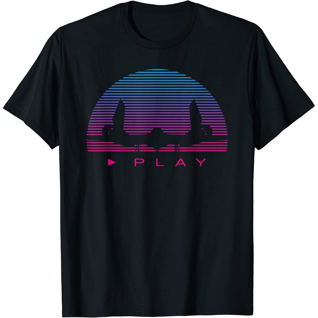 Thời Trang Mới Synthwave Máy Bay Retro 80S Synthesizer Retrowave Tee Áo Thun
