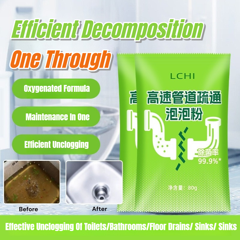⚡💧Bột bong bóng nạo vét ống nhanh /Bột bong bóng khử mùi và chống tắc nghẽn nhanh /Chất hòa tan cống