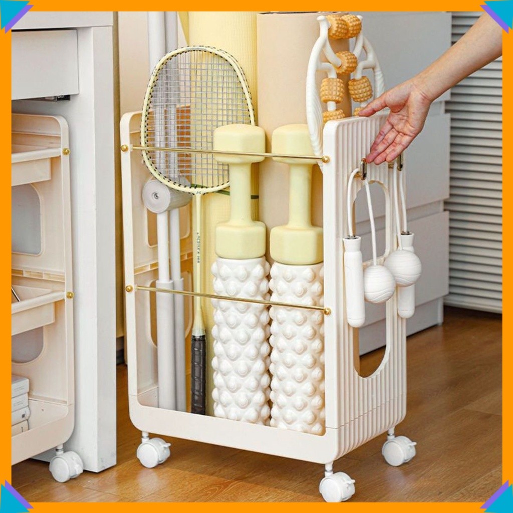 Kệ bánh xe đựng dụng cụ yoga thể thao có bánh xe Wheel Shelf Yoga 🔝EshoppingVN🔝
