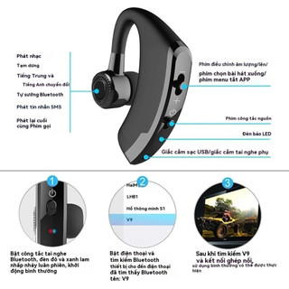 Tai Nghe Bluetooth V9 cao cấp cực chất (Đen)