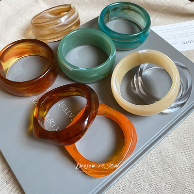DREJEW Acrylic sọc bóng vòng tay retro thời trang đa năng vòng tay thích hợp khí chất cao cấp phụ kiện tay