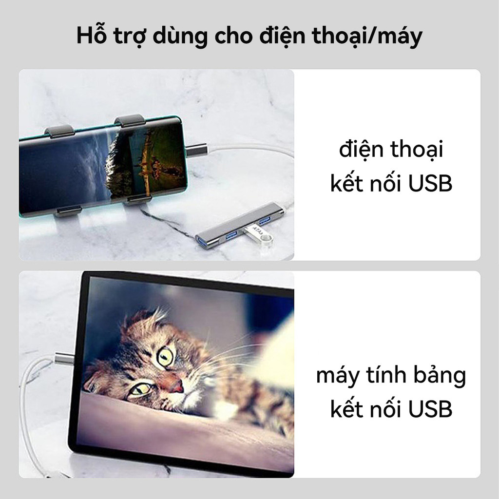 -CLUBLU- HUB Bộ Chia Cổng Chuyển Đổi USB3.0 to Type-C Lighting 4in1 cho PC MacBook Laptop Điện Thoại | BigBuy360 - bigbuy360.vn