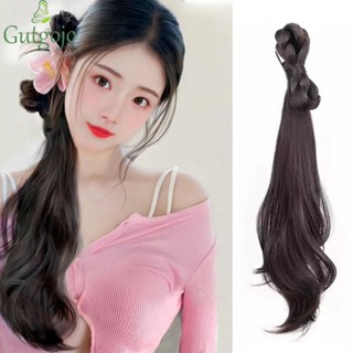  Gutgojo Tóc Giả Bện Đuôi Ngựa Mũ Hanfu Đuôi Ngựa Thấp Tóc Giả Phong Cách Trung Hoa Mới Sườn Xám Ngọt Ngào Tự Nhiên Nhẹ Nhàng Móng Vuốt Kẹp Bên Đuôi Ngựa Cho Nữ 