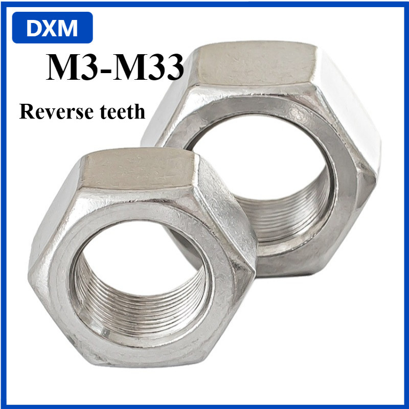 [DXM] Thép không gỉ 304 Sợi mịn Ngược Đai ốc Tay trái Chủ đề Trái Đai ốc Ren Ngược Khóa ngược M8 / M