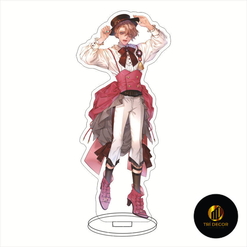Móc Khoá, Mô Hình Standee Anime Obey Me Lucifer, Beelzebub, Mammon Trang Trí Bàn Học