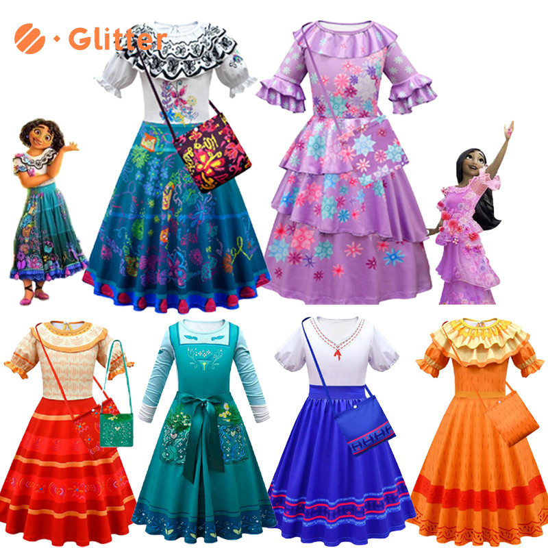 Phim Encanto Mirabel Madrigal Trang Phục Hóa Trang Cho Trẻ Em Bé Gái Isabella Dolores Pepa Luisa Đầm