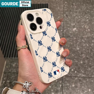 Ốp Lưng MLB NY Thời Trang Độc Đáo nếp gấp Cao Cấp Chống Sốc Bảo Vệ Camera Ốp Điện Thoại iPhone Silicon Mềm Cho iPhone 16 15 14 12 13 11 Pro Max IP 7 8 Plus Iphon X XS XR XsMax-Gourde Case