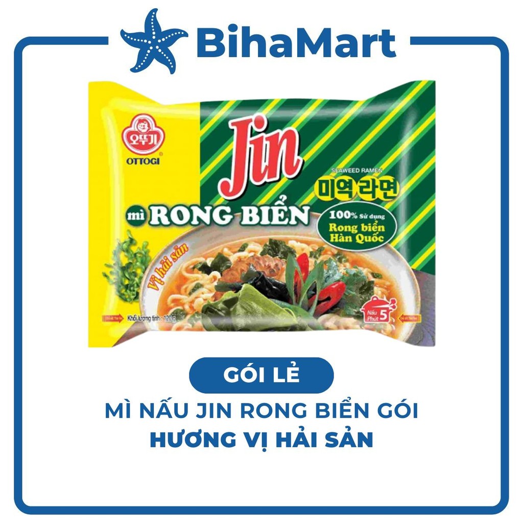 [GÓI LẺ] - OTTOGI - Mì nấu Jin Rong biển Hải sản, Mì nấu rong biển Hải sản Jin, Mì Jin nấu rong biển