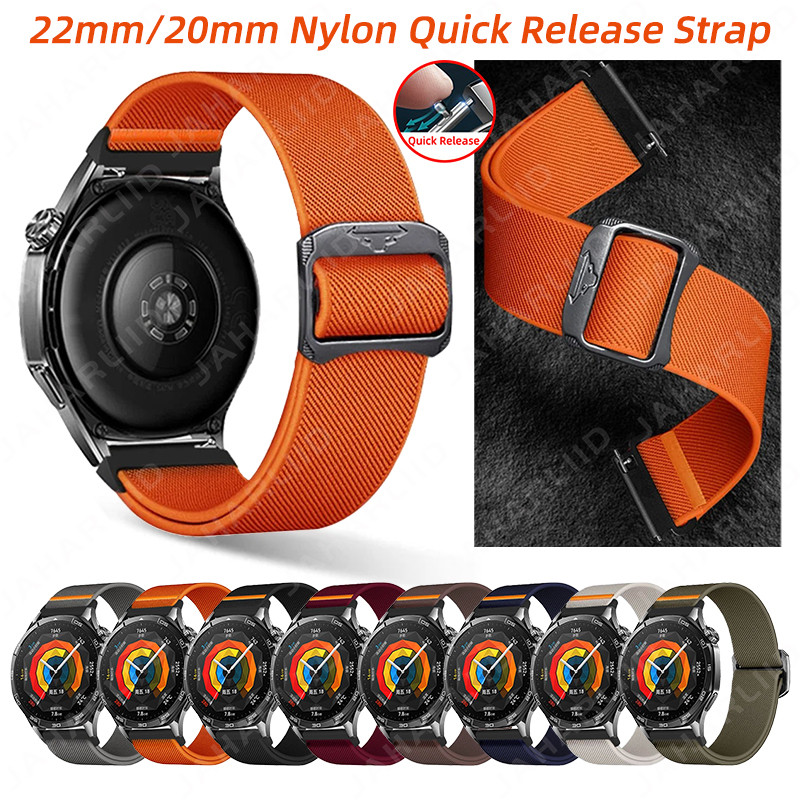 20mm 22mm Đàn Hồi Nylon Dây Vải Vòng Tay Thể Thao Phát Hành Nhanh Dây Đeo Cho Garmin Forerunner 265 